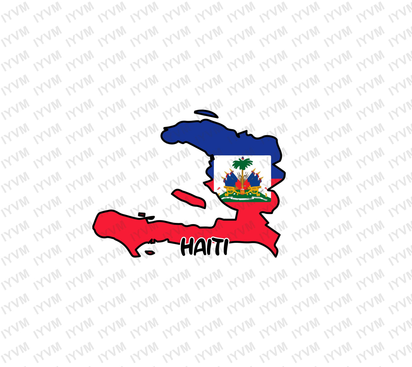 Haiti Map Iron On Heat Transfer Vinyl HTV / Republic of Haiti / Hayti / Liberté, égalité, fraternité / Port-au-Prince / Haitian