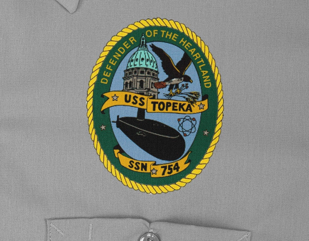 USS Topeka SSN-754 Badge Iron On Heat Transfer Vinyl HTV Los Angeles Class Attack submarine
