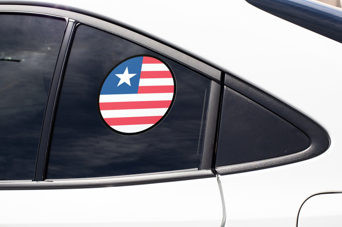 Liberia Flag Circle Sticker Decal