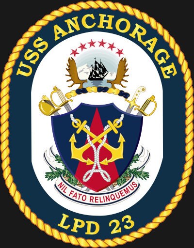 USS Anchorage LPD-23 Badge Iron On Heat Transfer Vinyl HTV San Antonio Class Amphibious transport dock