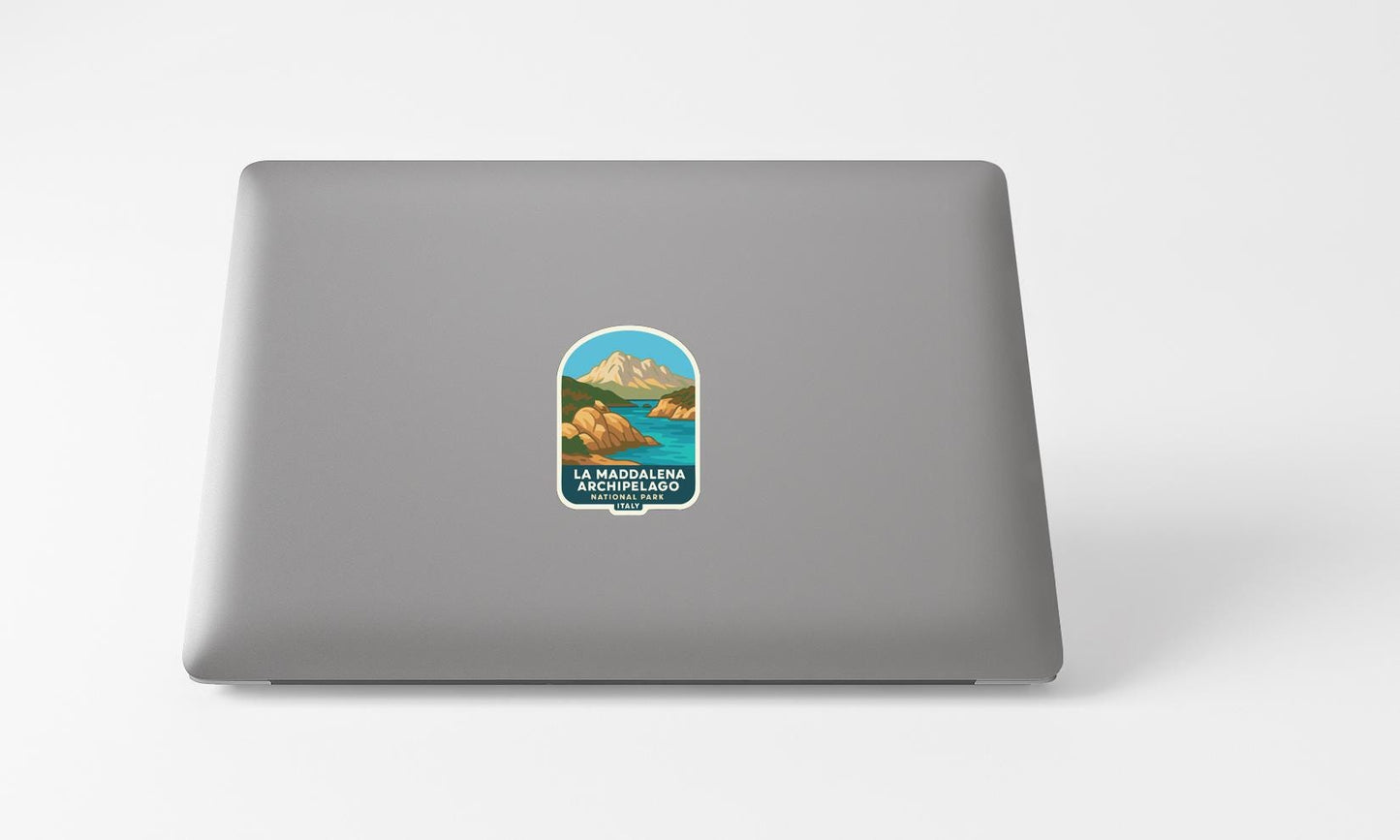 A sticker on the back of a laptop computer.
