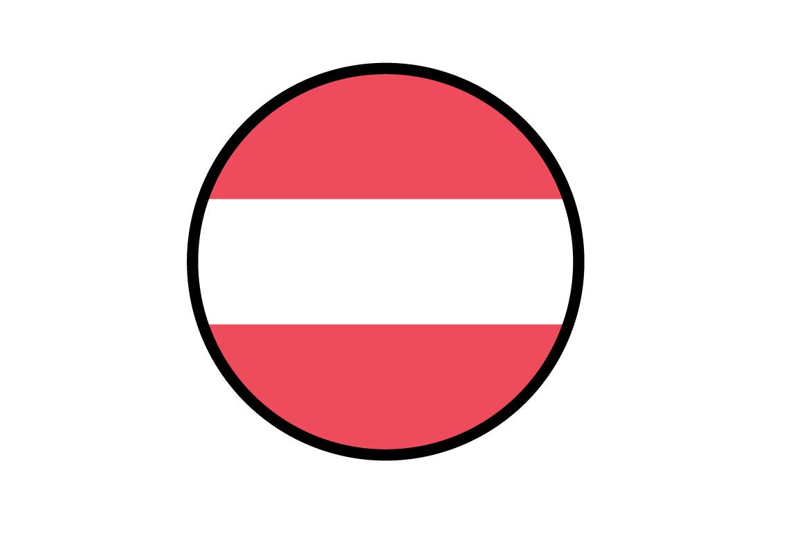 Austria Flag Circle Sticker Decal