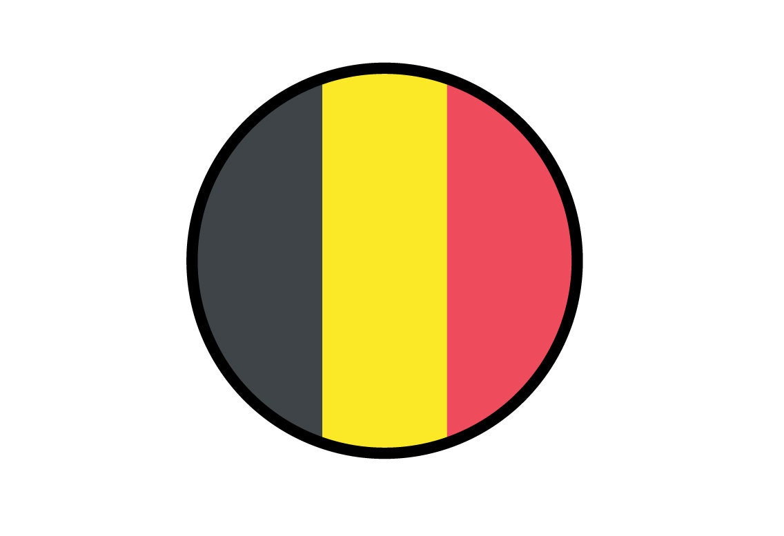 Belgium Flag Circle Sticker Decal