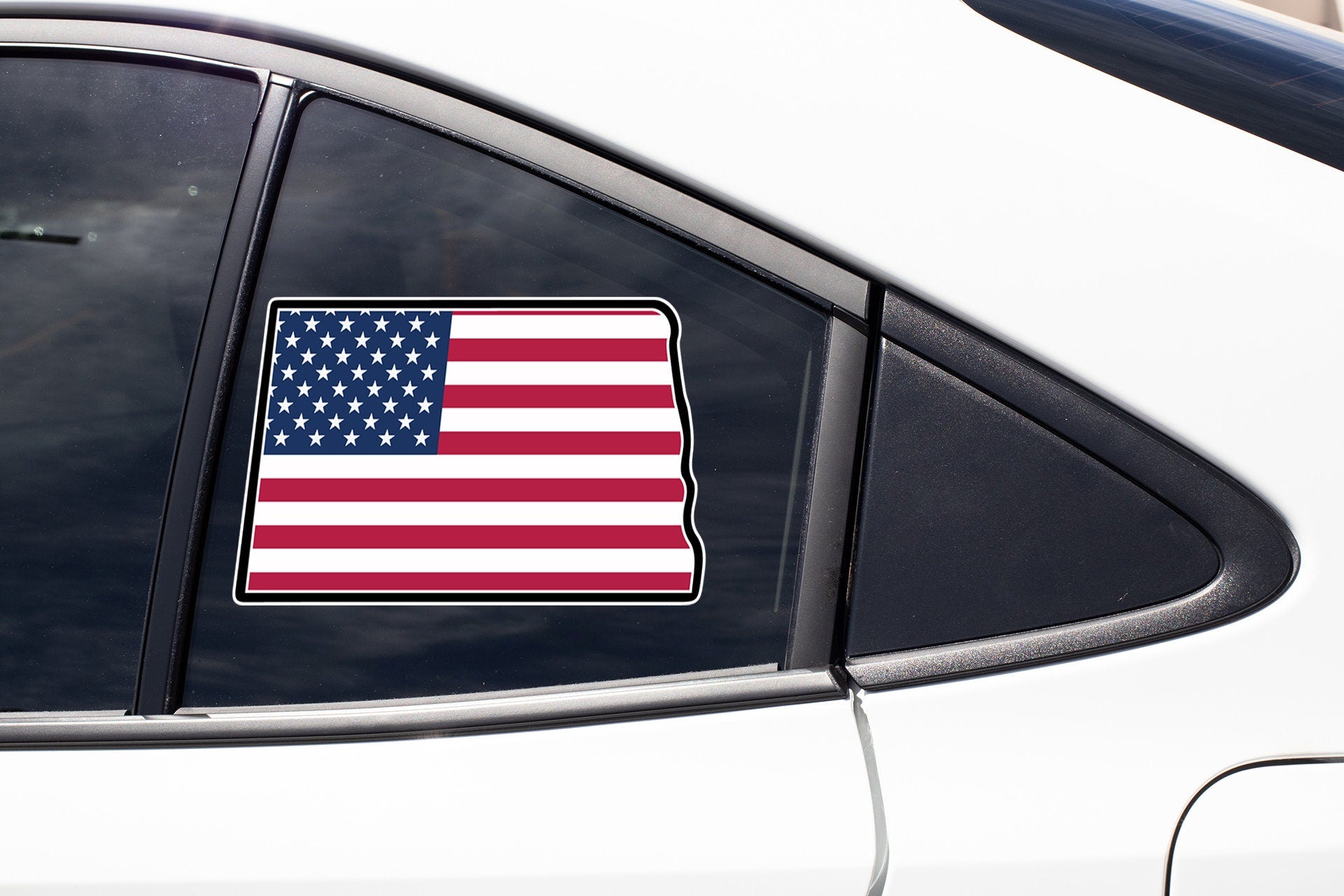 a sticker of the state of indiana on a car