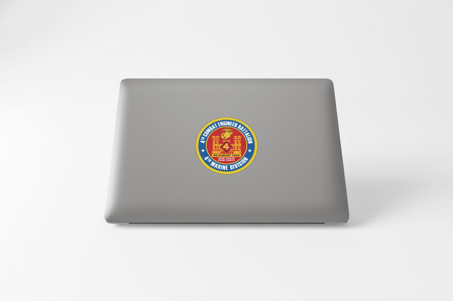 US Marine Corps Badge Sticker Decal  4th Combat Engineer Battalion One Team, One Fight Car Sticker Bumper Sticker for Car Emblem