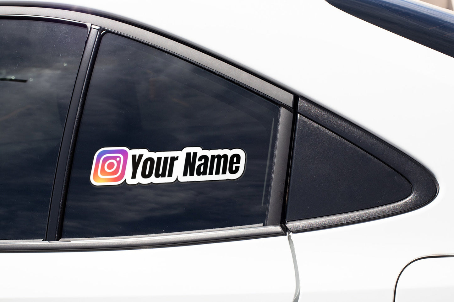 Personalized Instagram Username Sticker Decal Social Media Handle User ID Sticker Tag