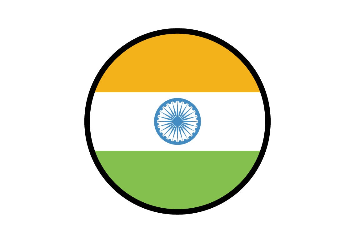 India Flag Circle Sticker Decal