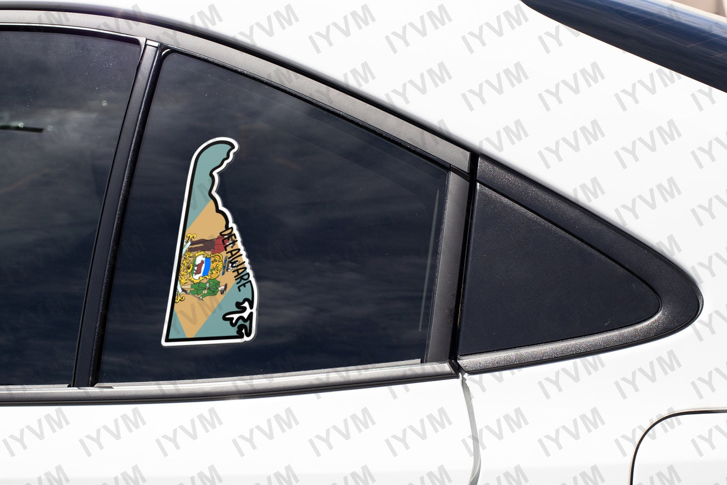 State of Delaware Map Flag Sticker Decal  USA Delaware State  Dover  The First State  Chemical Capital of the World  Corporate Capital