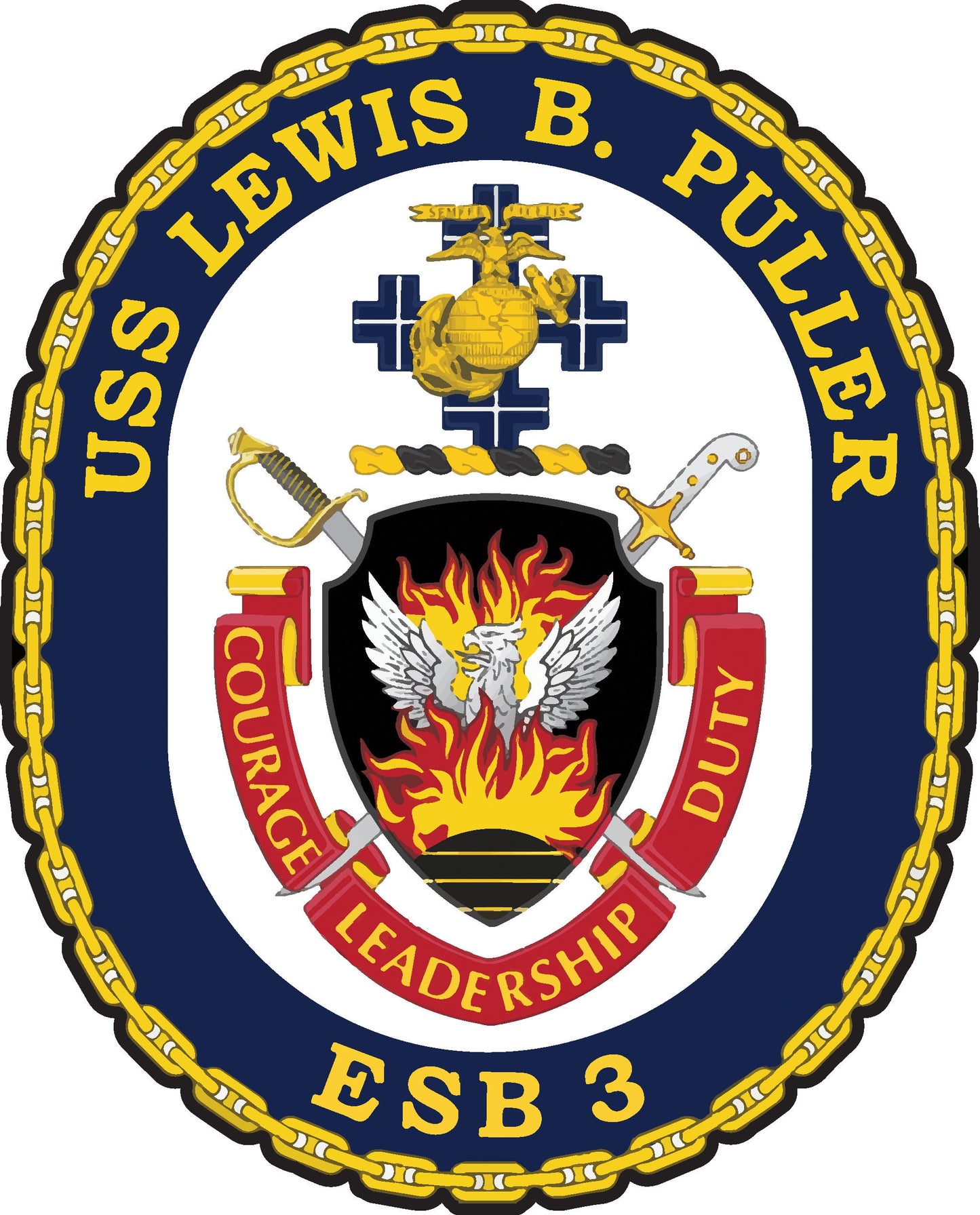 USS Lewis B. Puller ESB-3 Badge Iron On Heat Transfer Vinyl HTV Lewis B. Puller Class Expeditionary Mobile Base