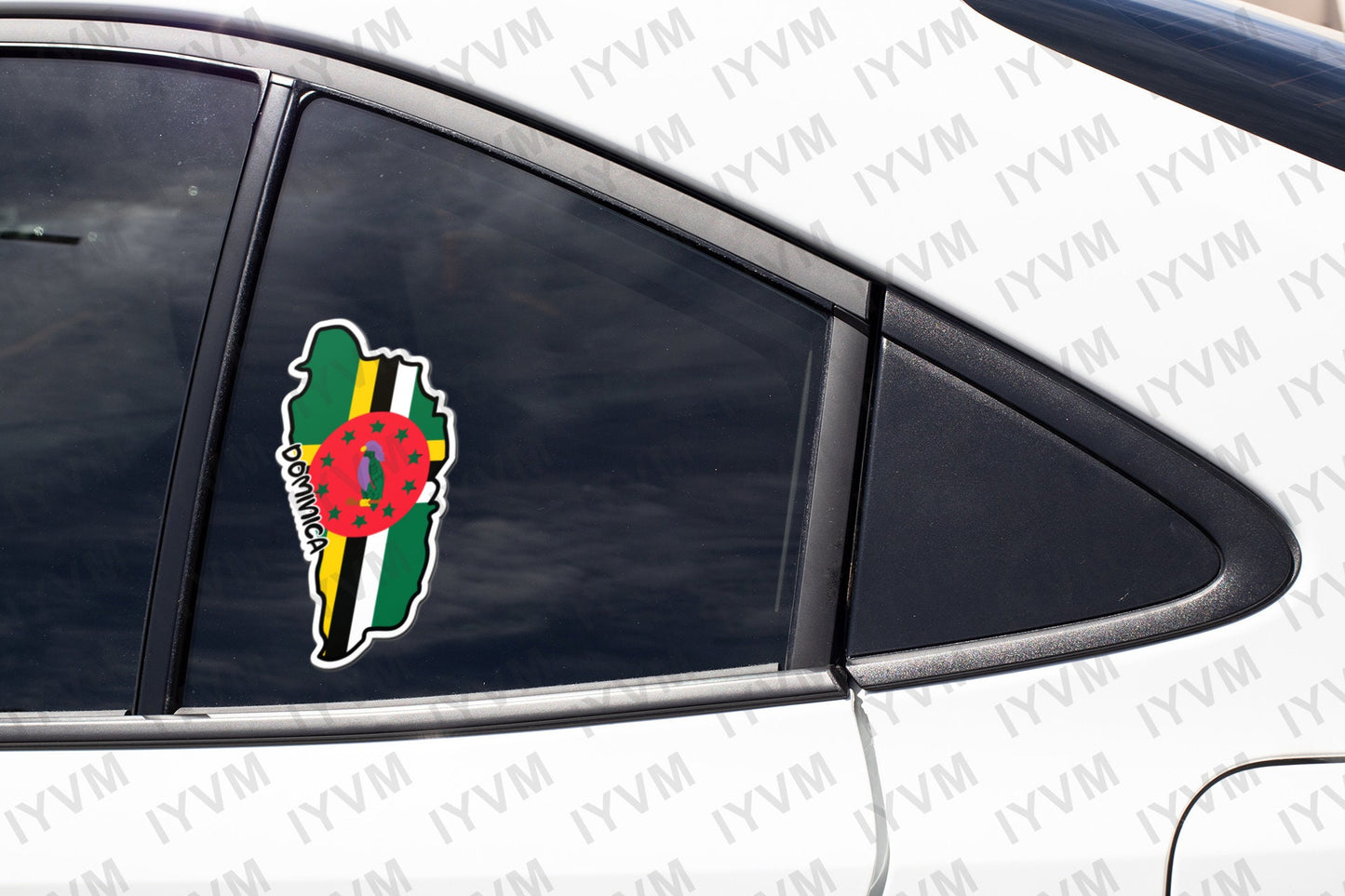 Dominica Map Flag Sticker Decal / Commonwealth of Dominica / Apres Bondie, C'est La Ter / Roseau
