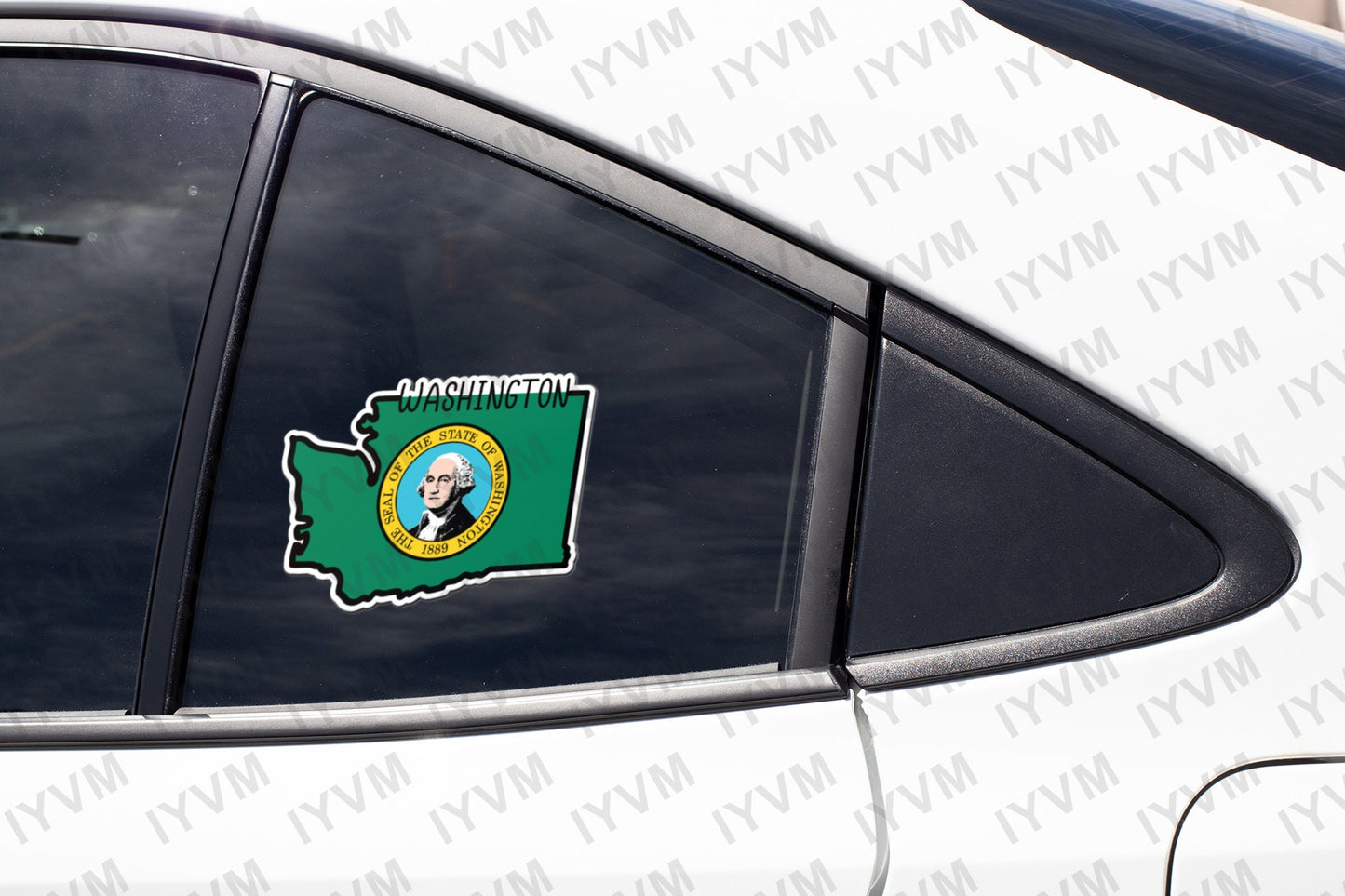 State of Washington Map Flag Sticker Decal  USA Washington State  Olympia  The Evergreen State