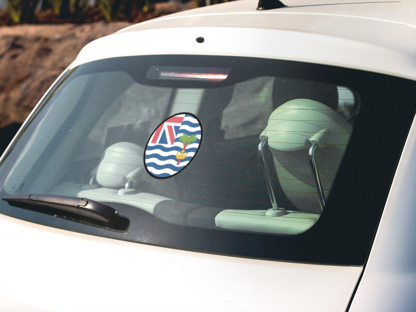 Diego Garcia Flag Circle Sticker Decal