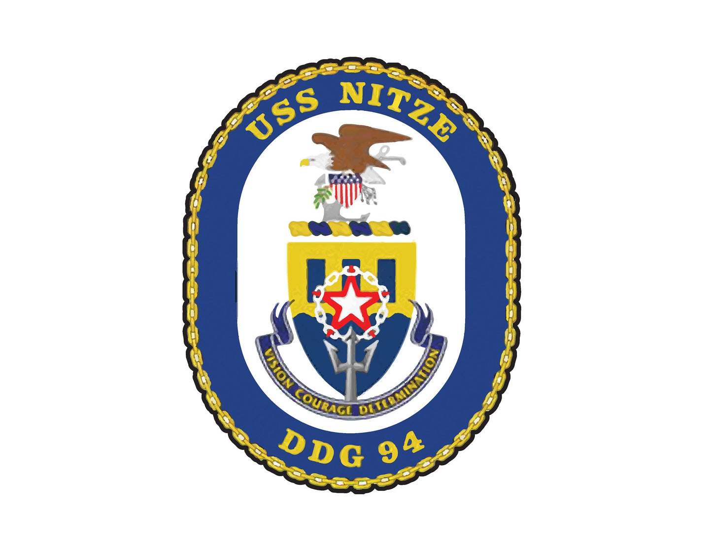 USS Nitze DDG-94 Badge Sticker Decal Arleigh Burke Class Destroyer Car Sticker Bumper Sticker for Car Emblem