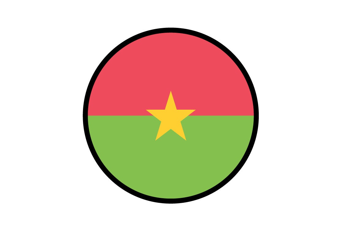 Burkina Faso Flag Circle Sticker Decal