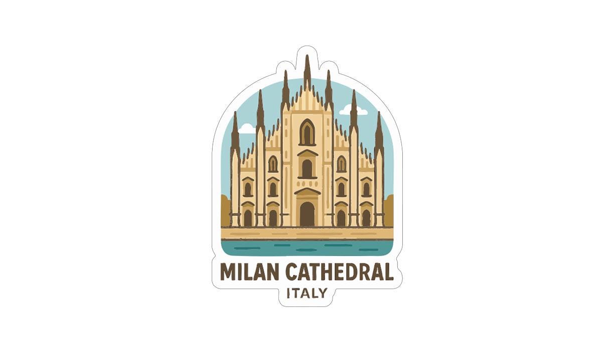 Milan Cathedral Italy Iron On Heat Transfer Vinyl HTV Die-Cut Symbolic Landmark