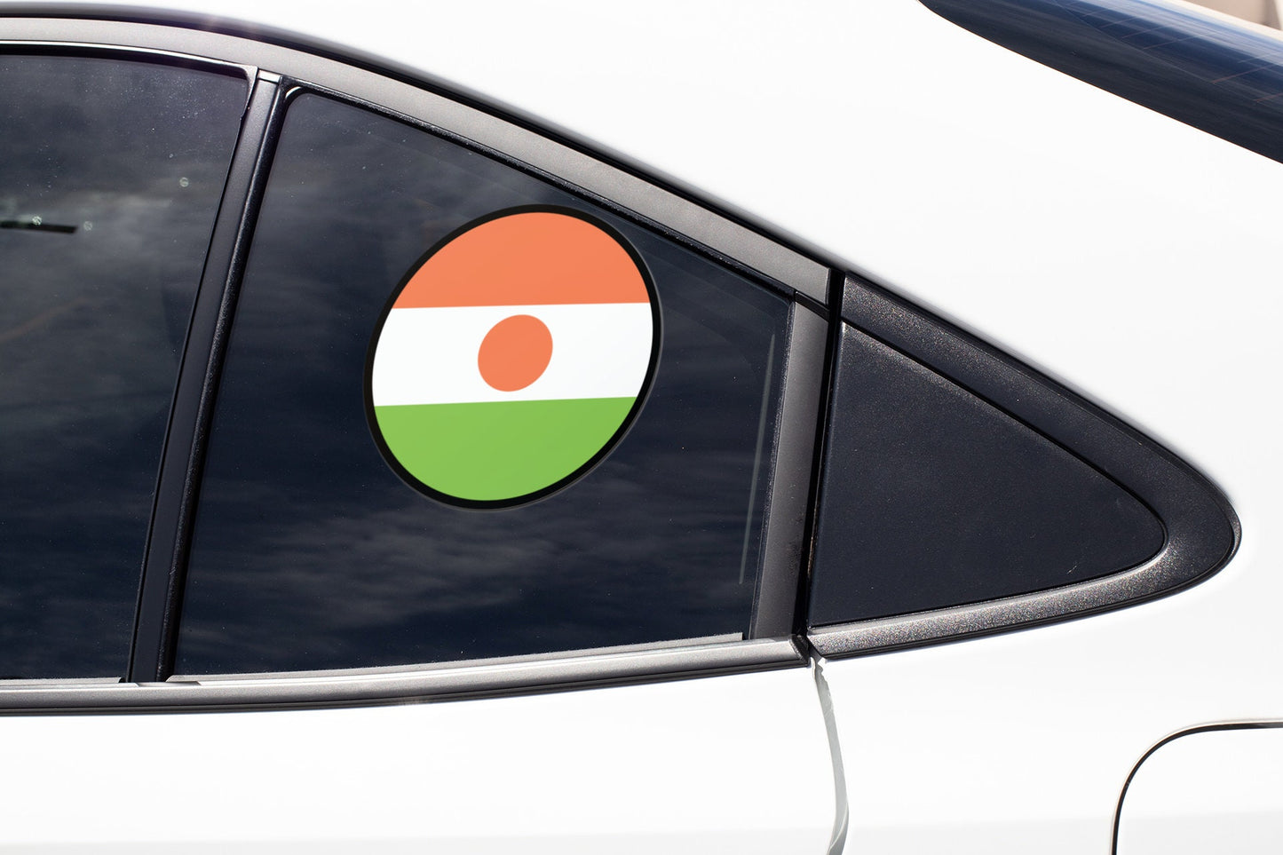 Niger Flag Circle Sticker Decal