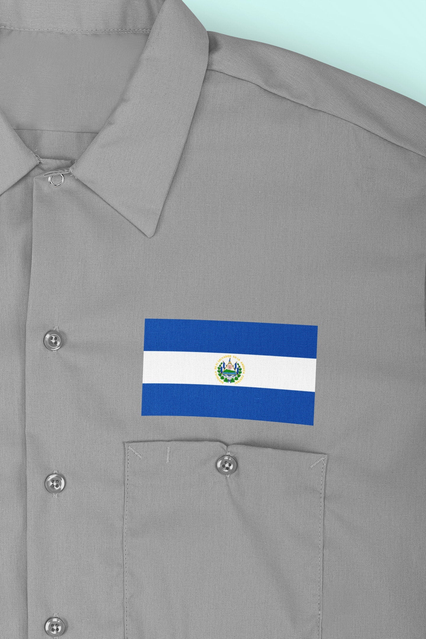 El Salvador Flag Iron On Heat Transfer Vinyl HTV / Republic of El Salvador / Dios, Unión, Libertad / San Salvador / Salvadoran Salvadorian