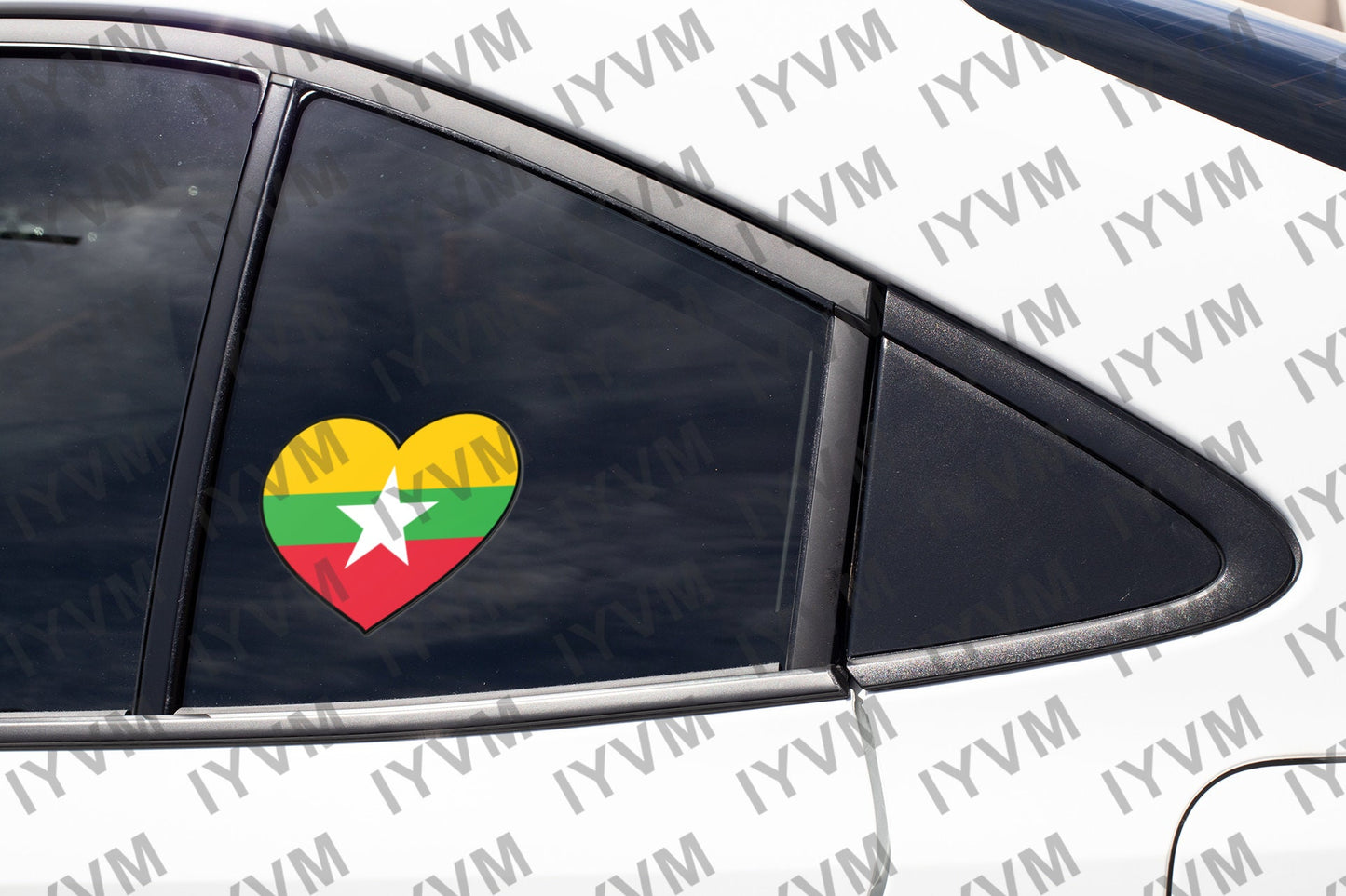 Myanmar Flag Heart Sticker Decal / Republic of the Union of Myanmar / Burma / Naypyidaw / Burmese /