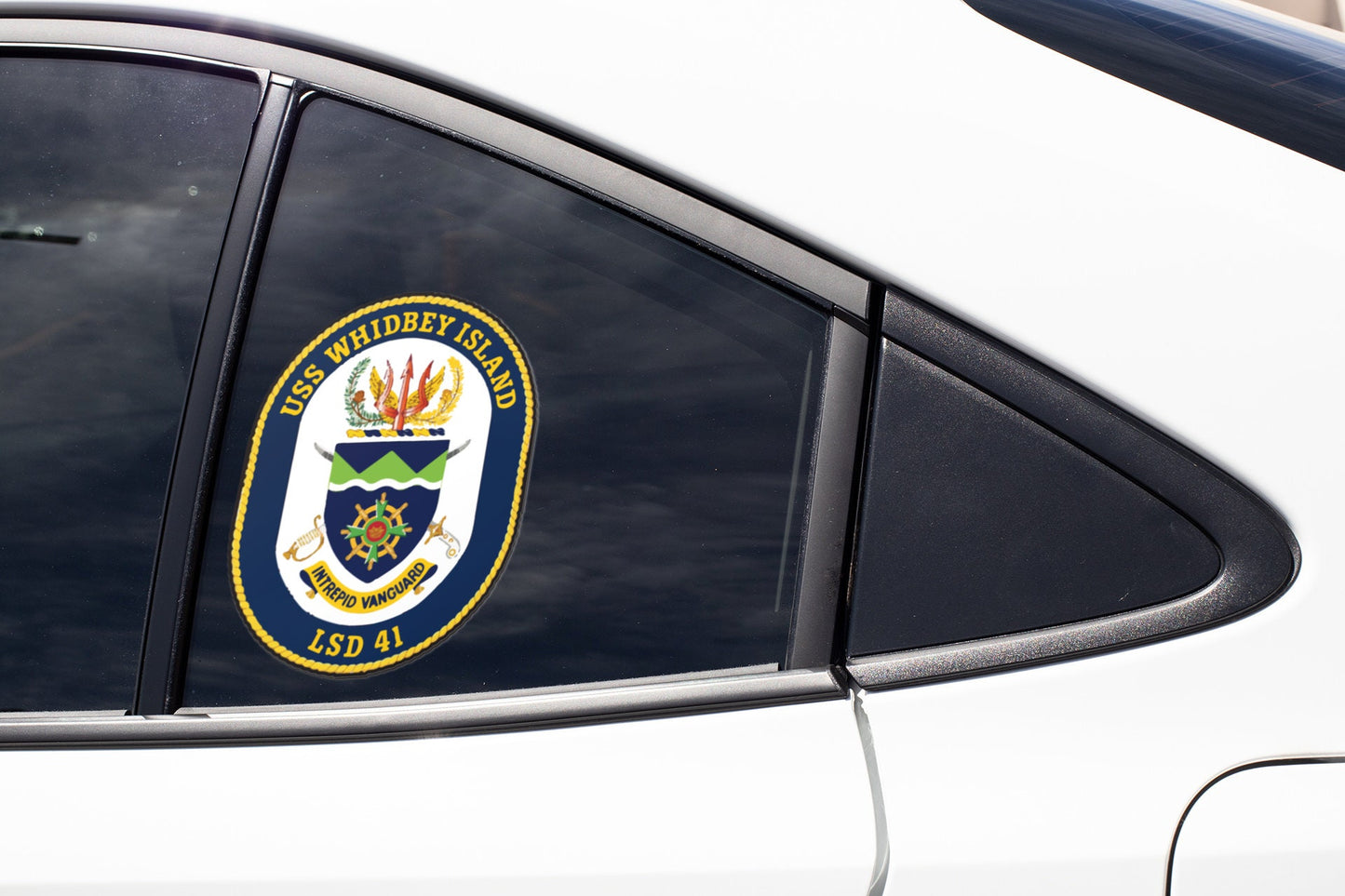 USS Whidbey Island LSD-41 Badge Sticker Decal Whidbey Island Class Dock Landing Ship Car Sticker Bumper Sticker for Car Emblem