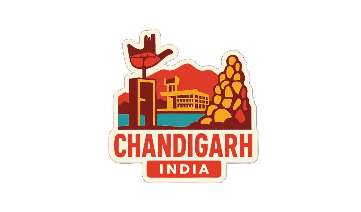 a sticker or logo for Chandigarh, India.