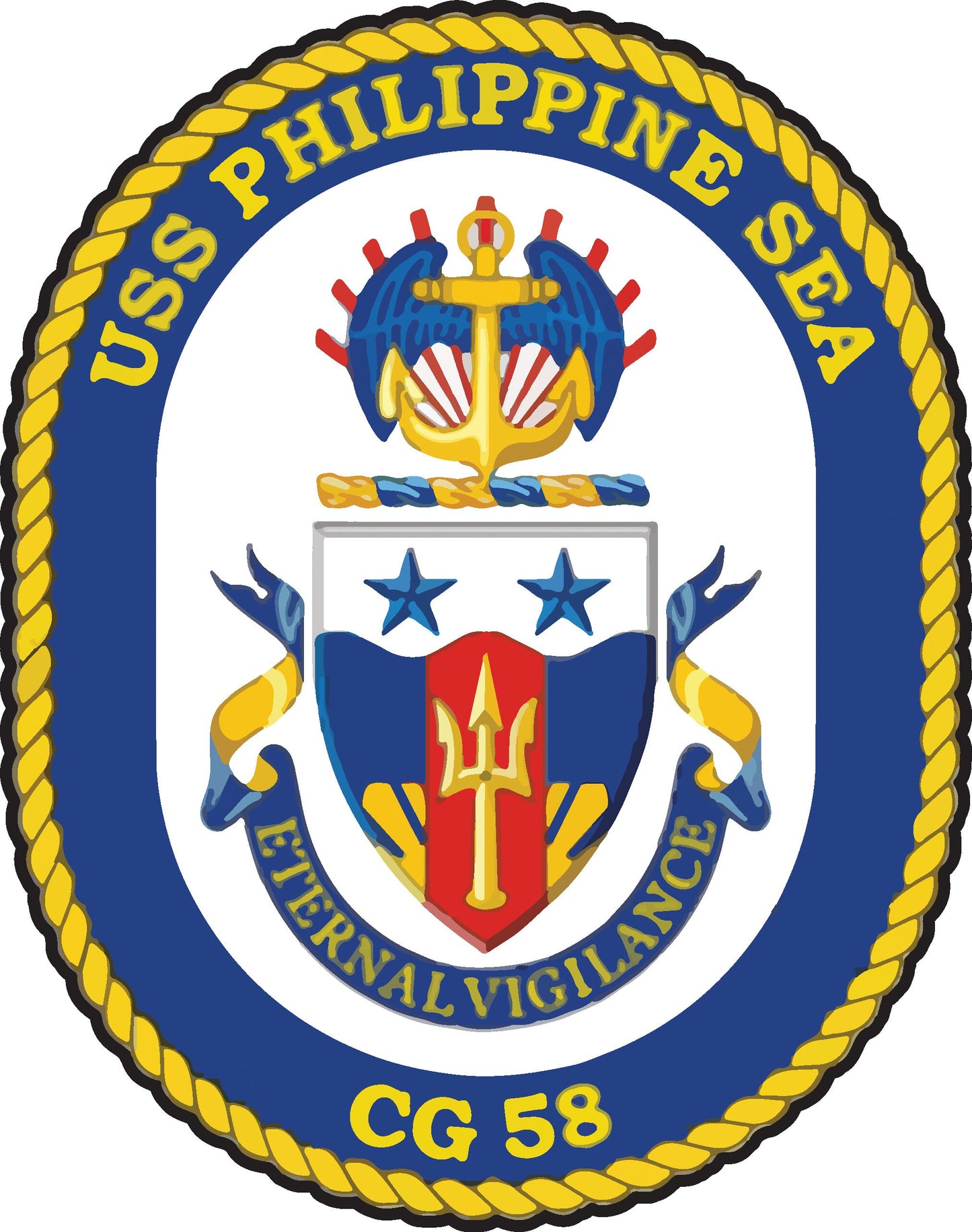 USS Philippine Sea CG-58 Badge Iron On Heat Transfer Vinyl HTV Ticonderoga Class Cruiser