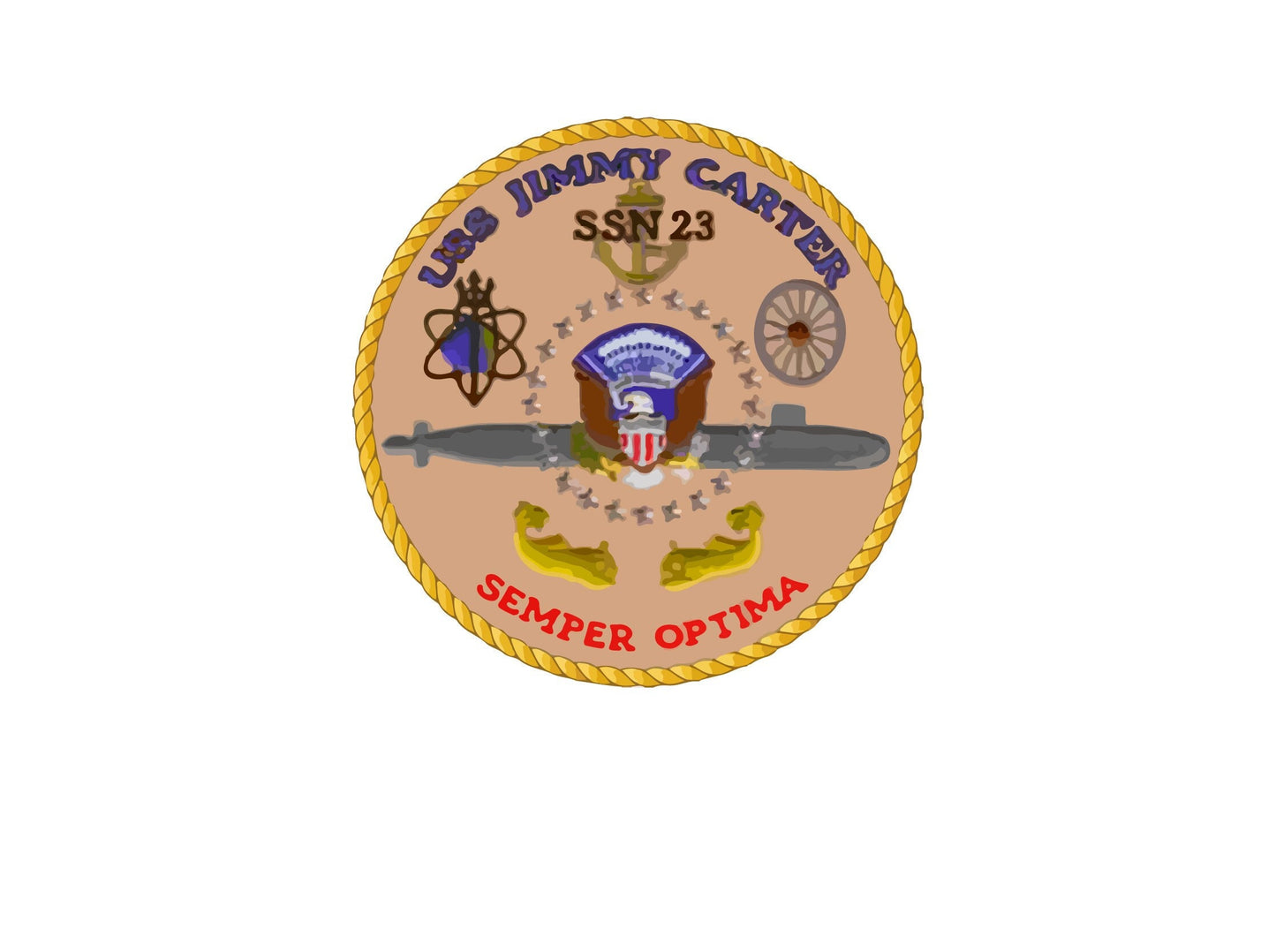 USS Jimmy Carter SSN-23 Badge Sticker Decal Seawolf Class Attack submarine Car Sticker Bumper Sticker for Car Emblem
