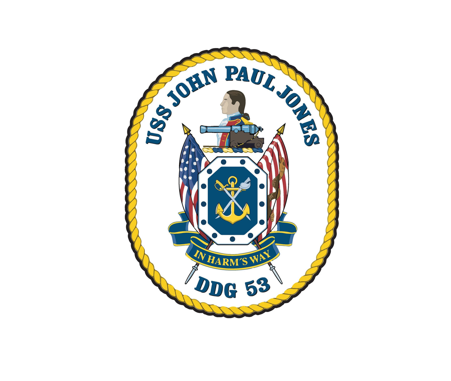 USS John Paul Jones DDG-53 Badge Sticker Decal Arleigh Burke Class Destroyer Car Sticker Bumper Sticker for Car Emblem