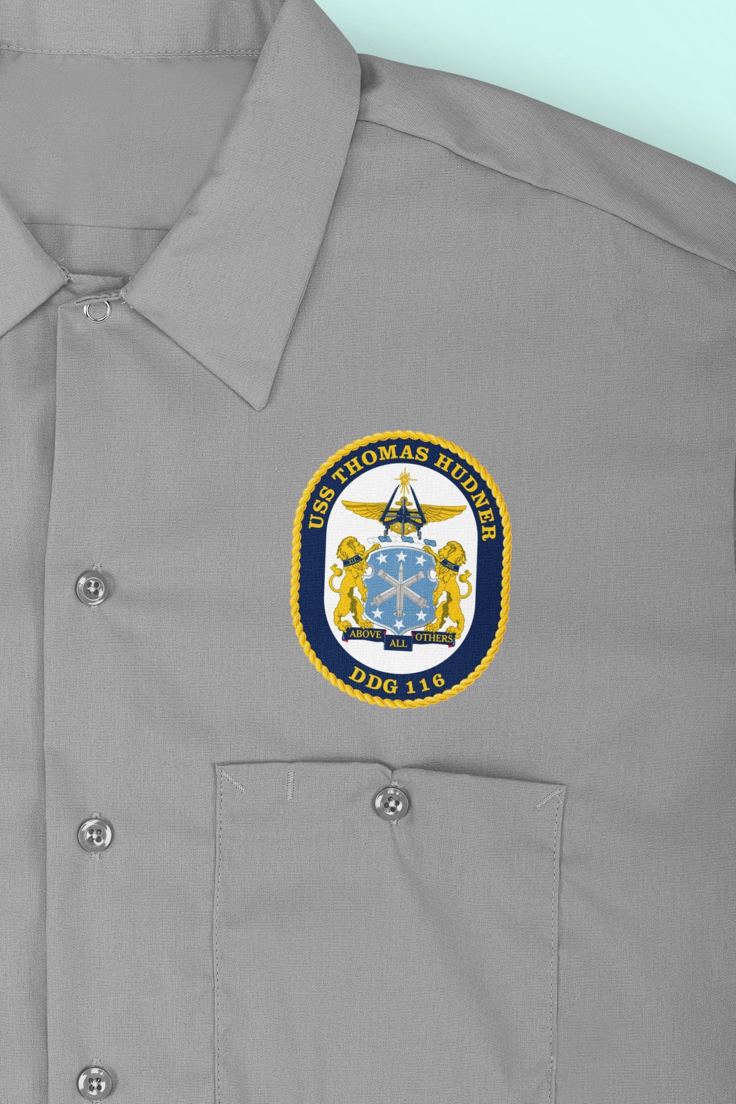 USS Thomas Hudner DDG-116 Badge Iron On Heat Transfer Vinyl HTV Arleigh Burke Class Destroyer