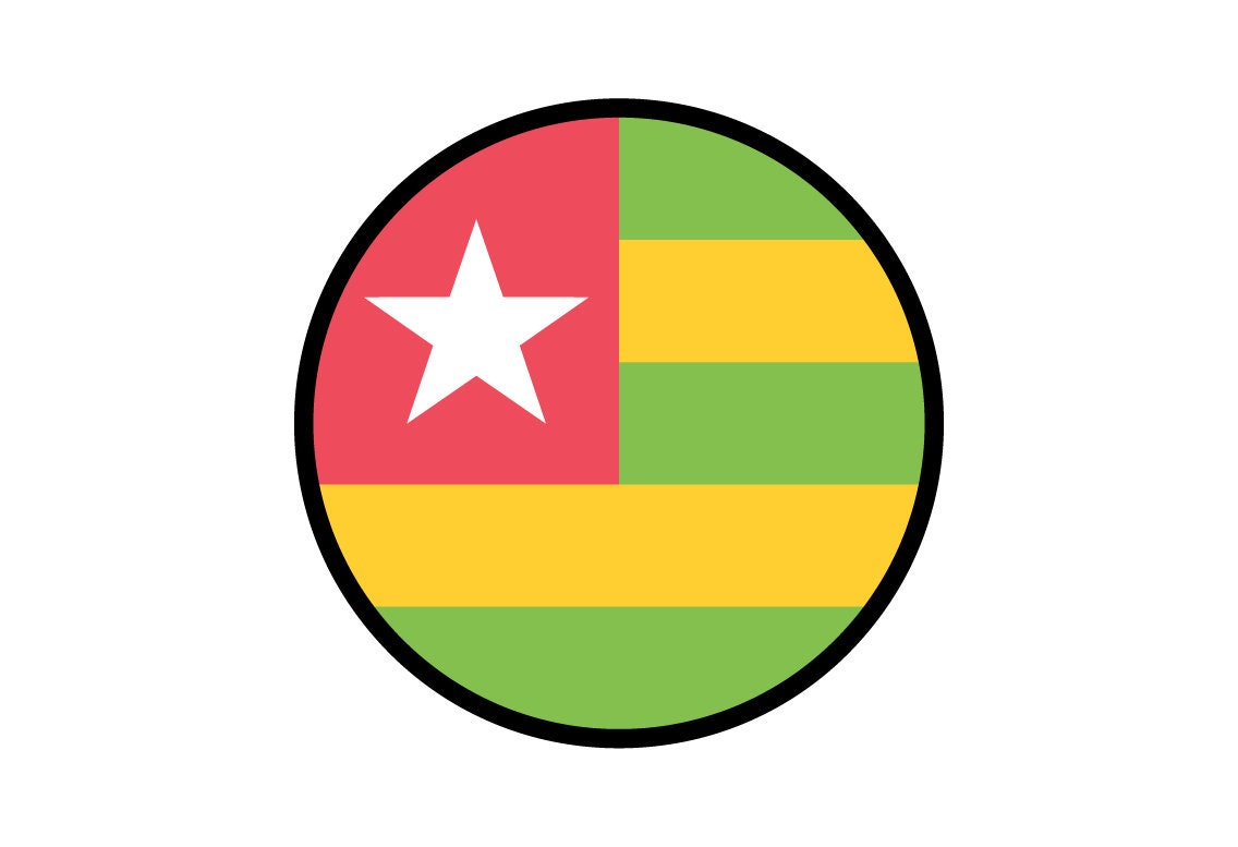 Togo Flag Circle Sticker Decal