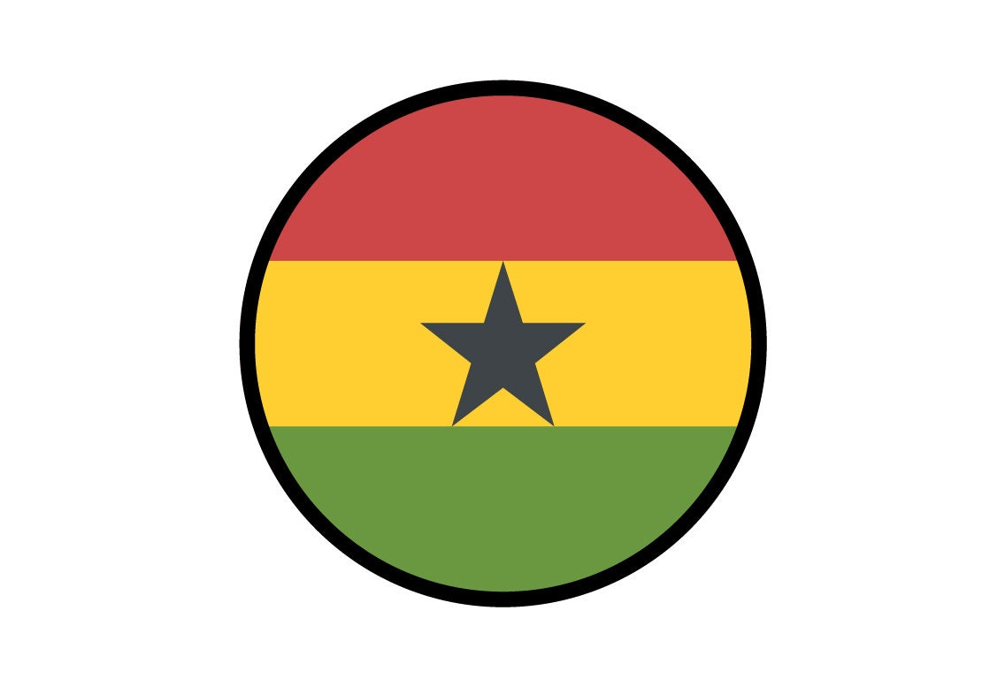 Ghana Flag Circle Sticker Decal