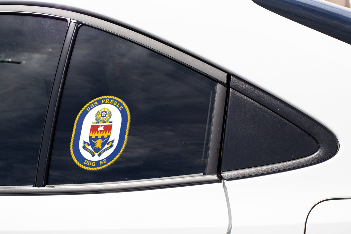 USS Preble DDG-88 Badge Sticker Decal Arleigh Burke Class Destroyer Car Sticker Bumper Sticker for Car Emblem