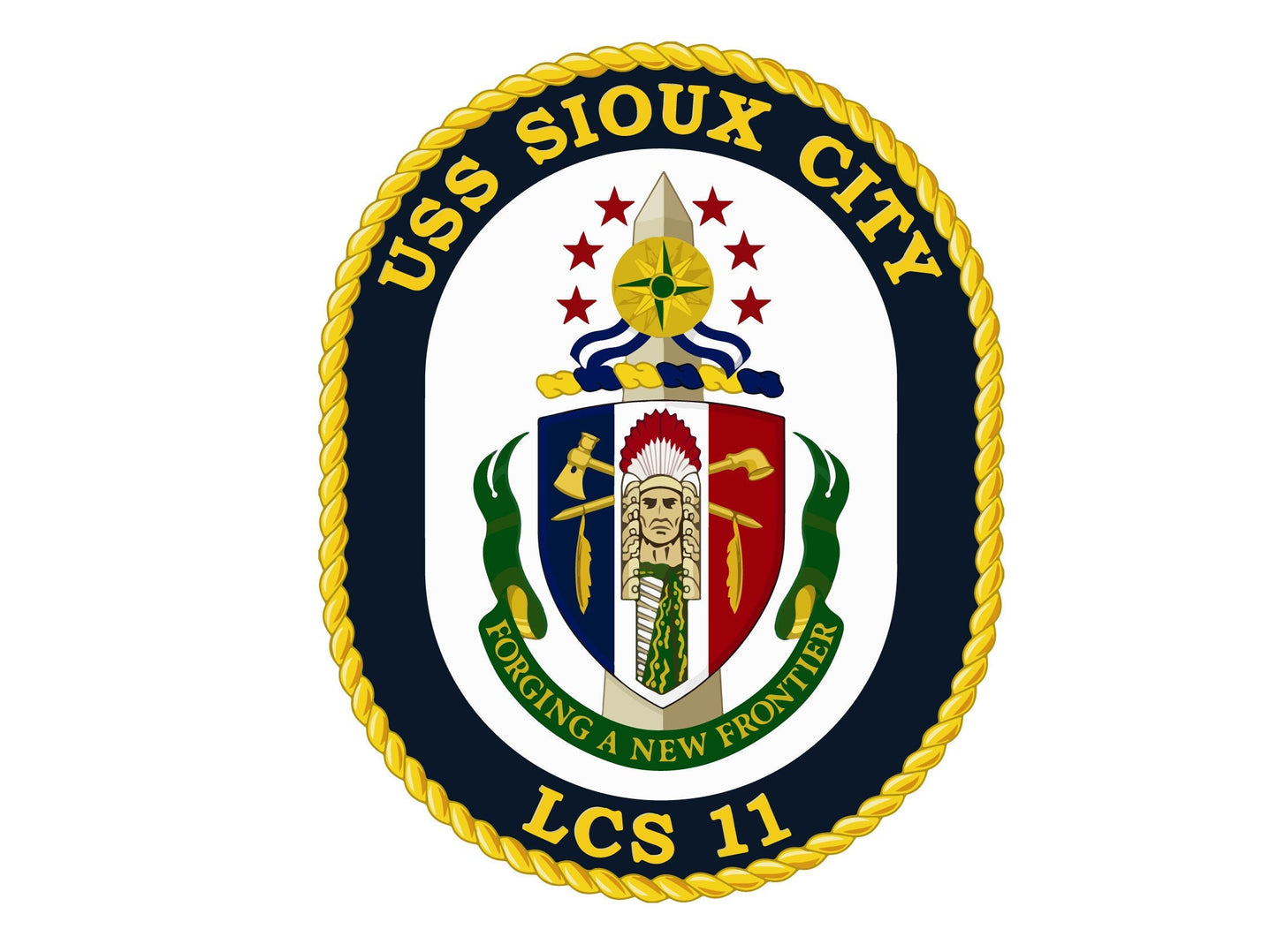 USS Sioux City LCS-11 Badge Sticker Decal Freedom Class Littoral combat ship Car Sticker Bumper Sticker for Car Emblem