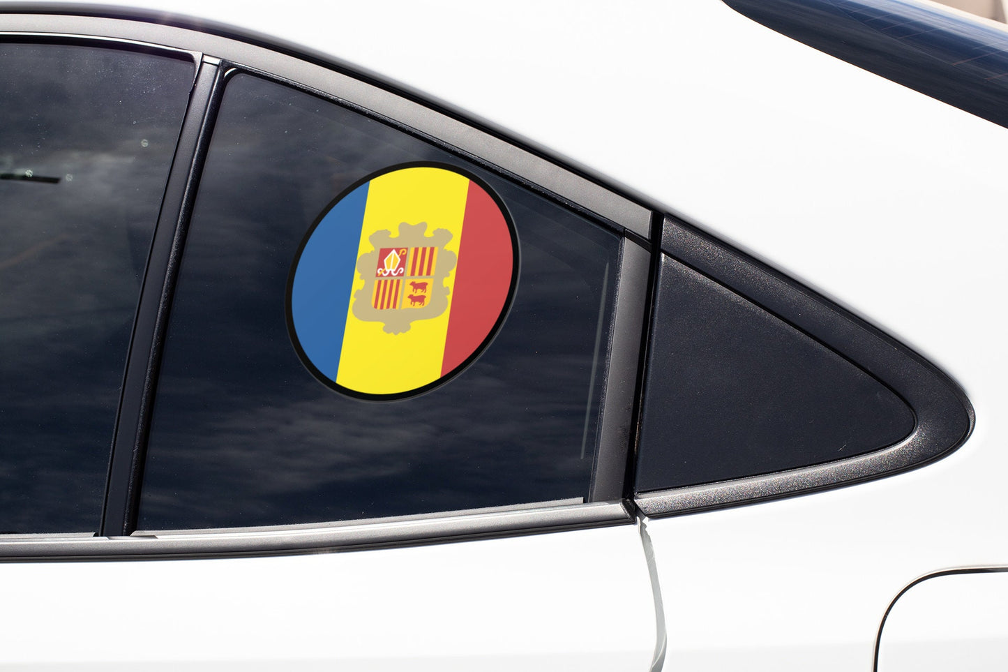 Andorra Flag Circle Sticker Decal