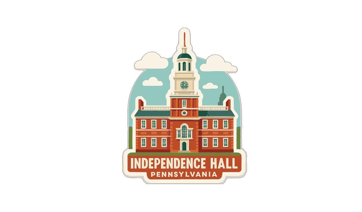 Independence Hall Pennsylvania Iron On Heat Transfer Vinyl HTV Die-Cut Symbolic