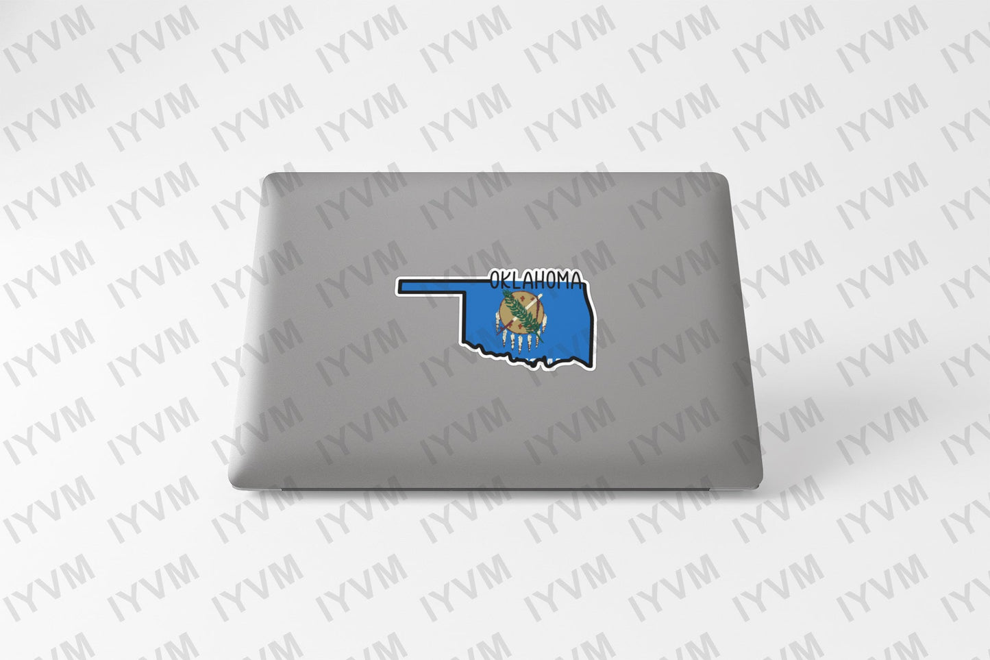 State of Oklahoma Map Flag Sticker Decal  USA Oklahoma State  Oklahoma City  The Sooner State  Native America / Land of the Red Man