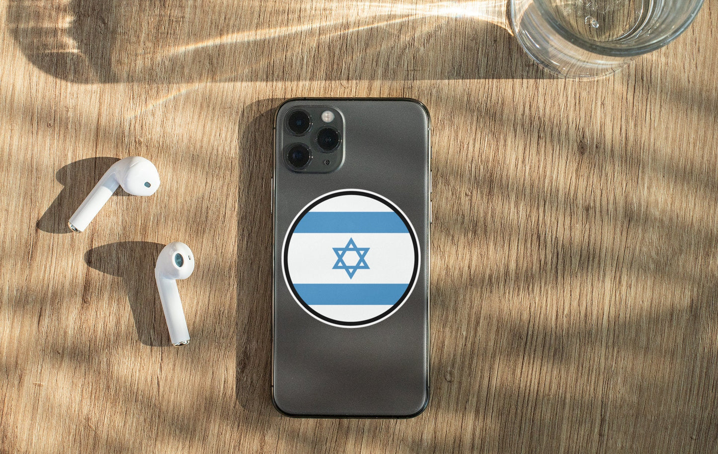 Israel Flag Circle Sticker Decal