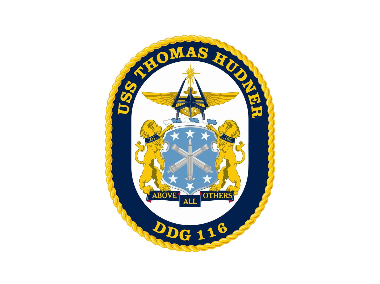 USS Thomas Hudner DDG-116 Badge Sticker Decal Arleigh Burke Class Destroyer Car Sticker Bumper Sticker for Car Emblem