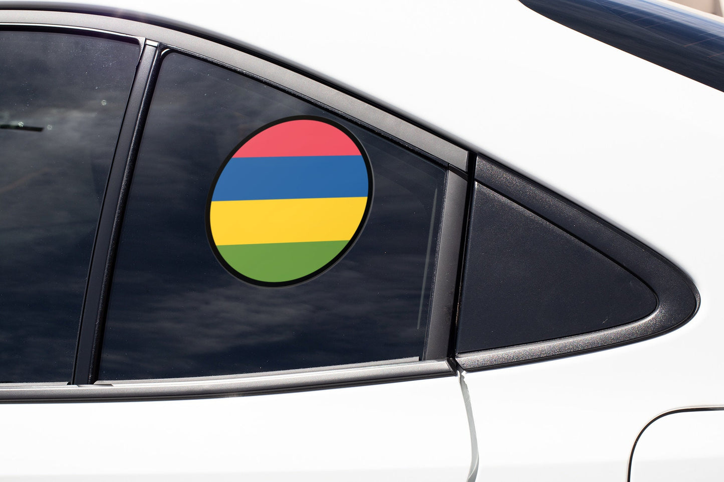 Mauritius Flag Circle Sticker Decal
