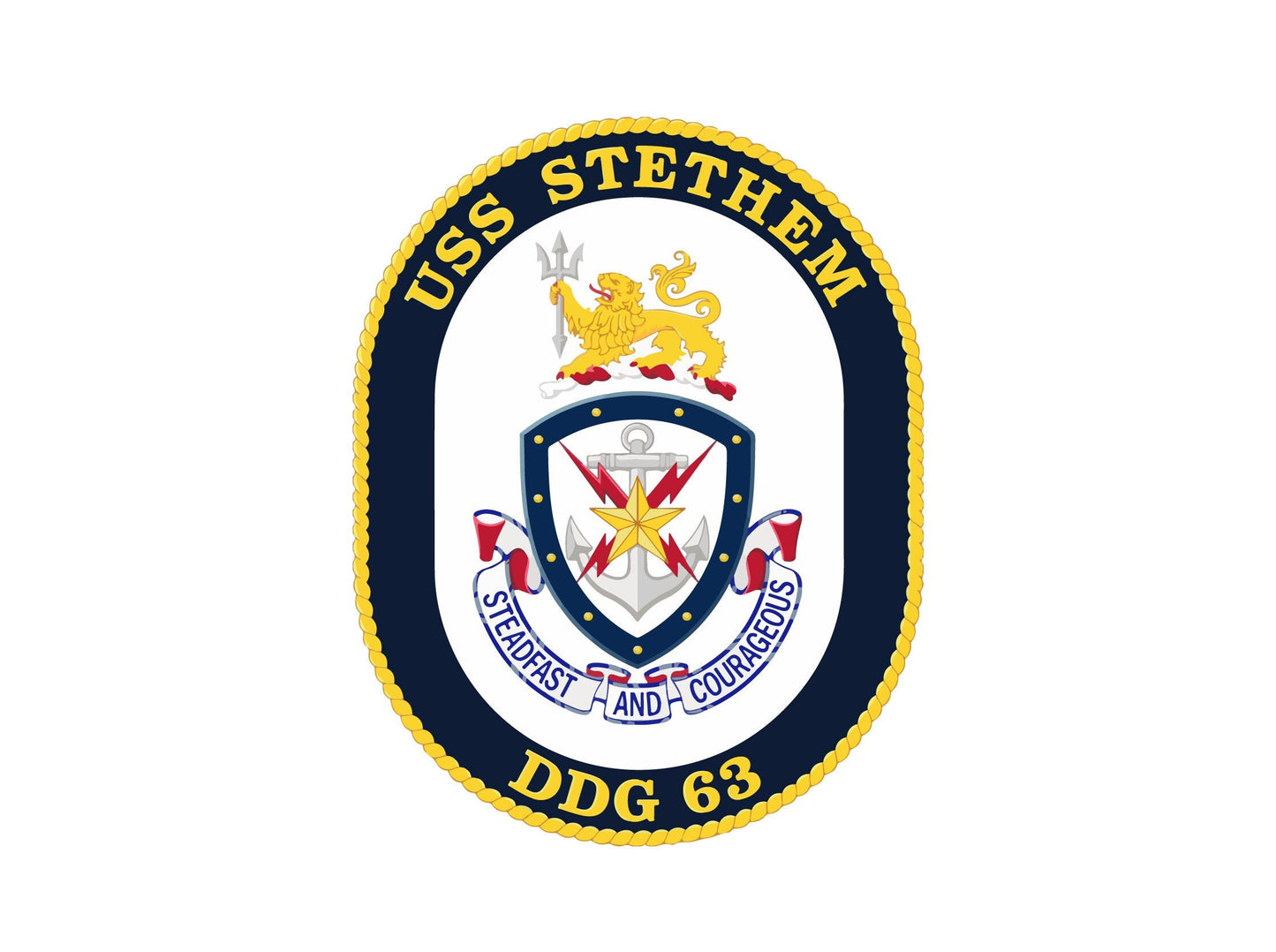 USS Stethem DDG-63 Badge Sticker Decal Arleigh Burke Class Destroyer Car Sticker Bumper Sticker for Car Emblem