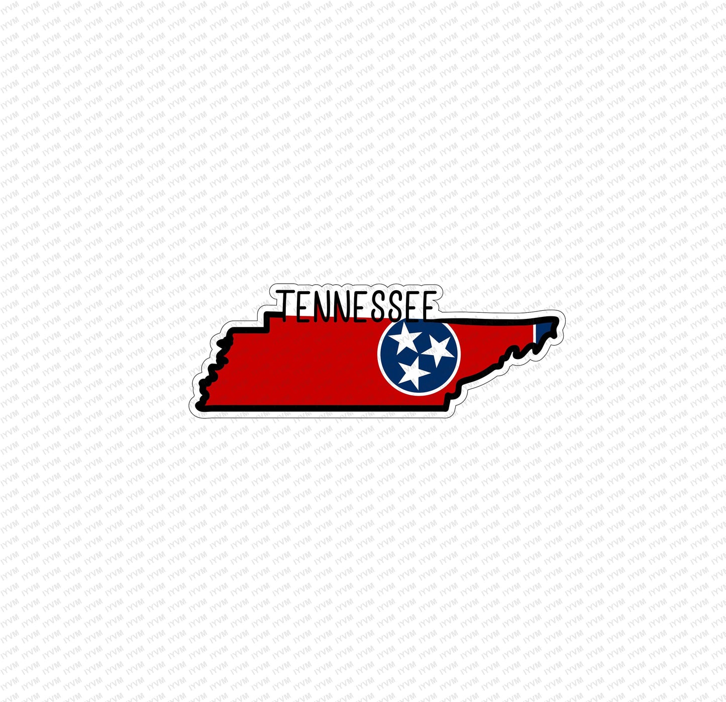 State of Tennessee Map Flag Sticker Decal  USA Tennessee State  Nashville  The Volunteer State  Big Bend State  Butternut State /