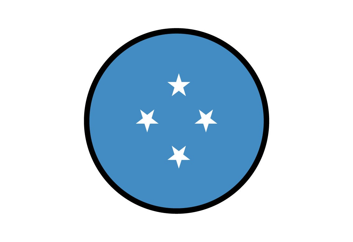Micronesia Flag Circle Sticker Decal