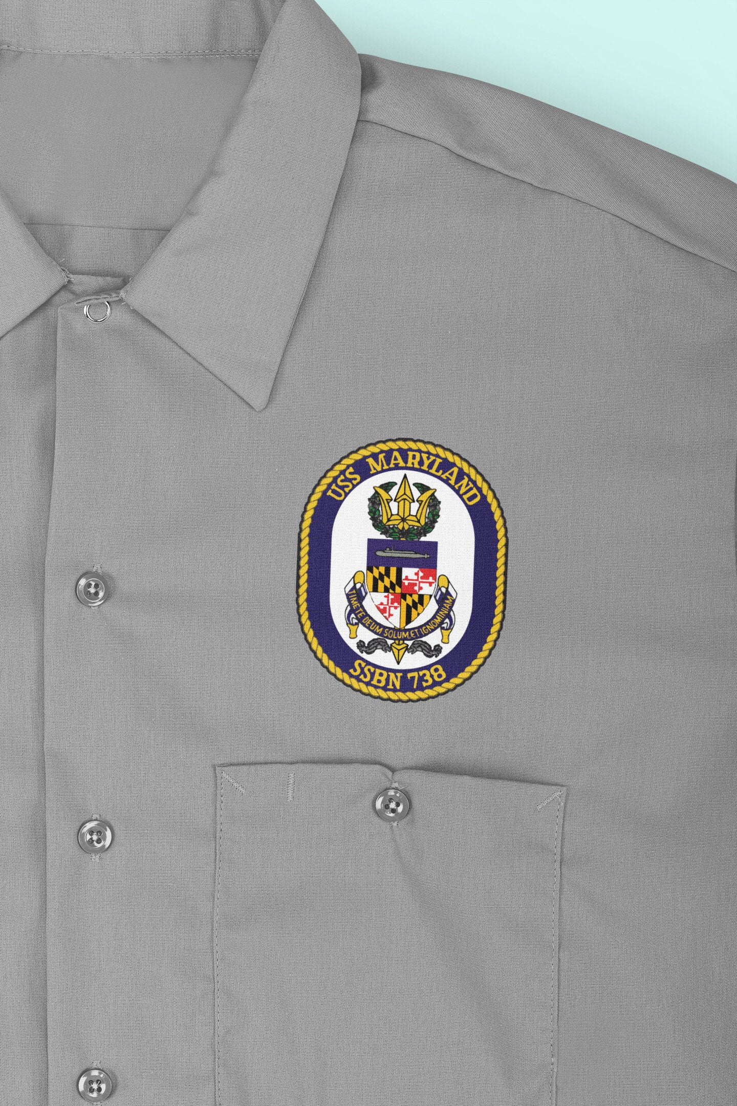 USS Maryland SSBN-738 Badge Iron On Heat Transfer Vinyl HTV Ohio Class Ballistic Missile Submarine