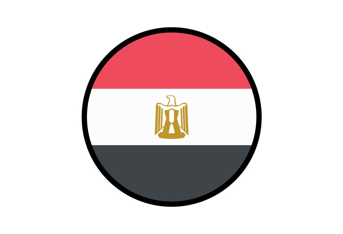 Egypt Flag Circle Sticker Decal