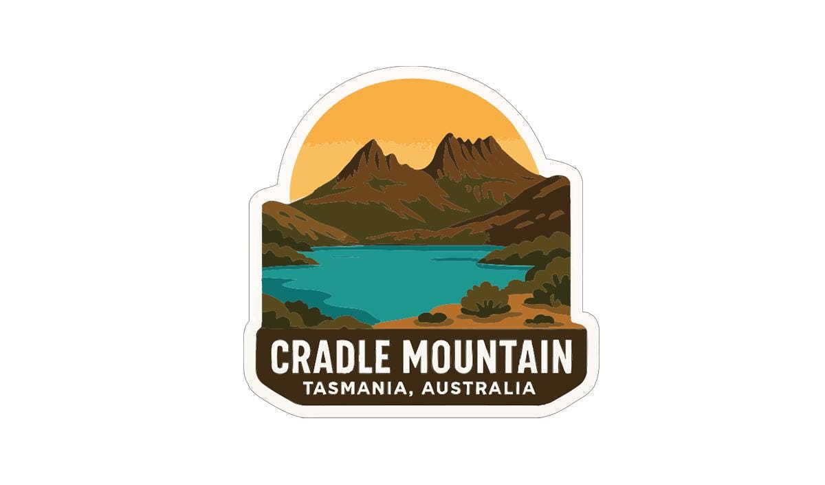 Tasmania Cradle Mountain Australia Iron On Heat Transfer Vinyl HTV Symbolic