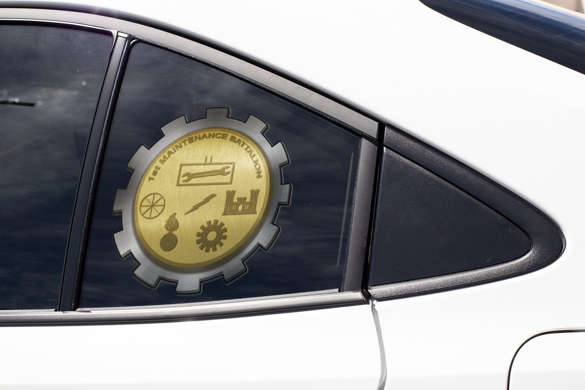 a close up of a car window with a clock on it