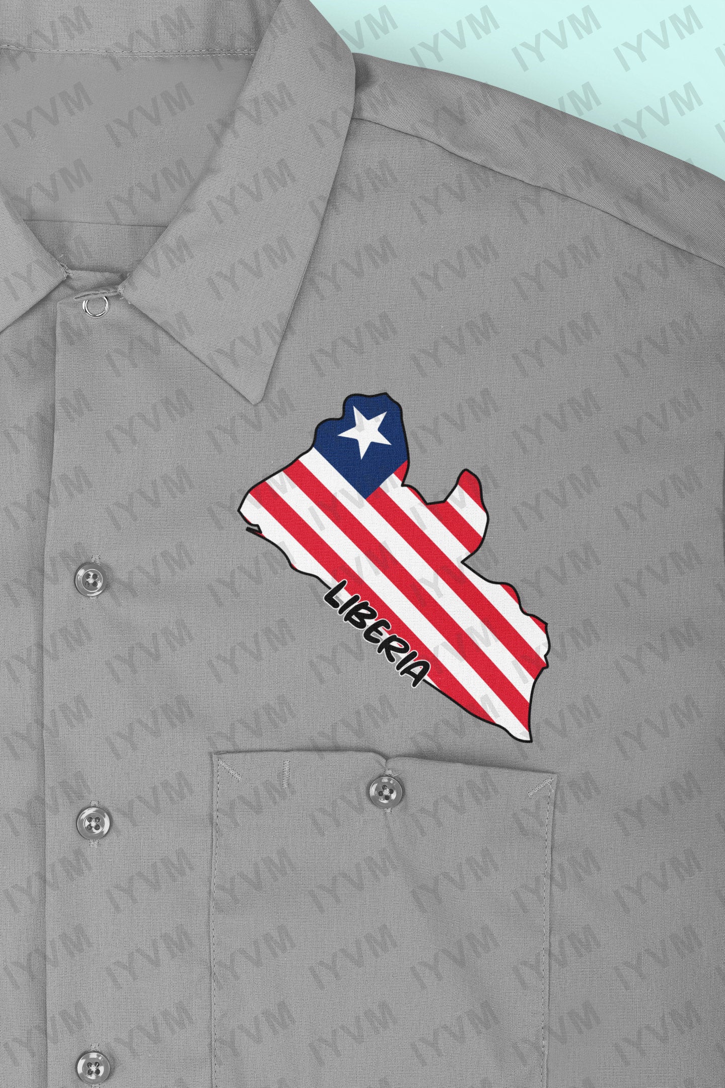 Liberia Map Iron On Heat Transfer Vinyl HTV / Republic of Liberia / Monrovia / Liberian