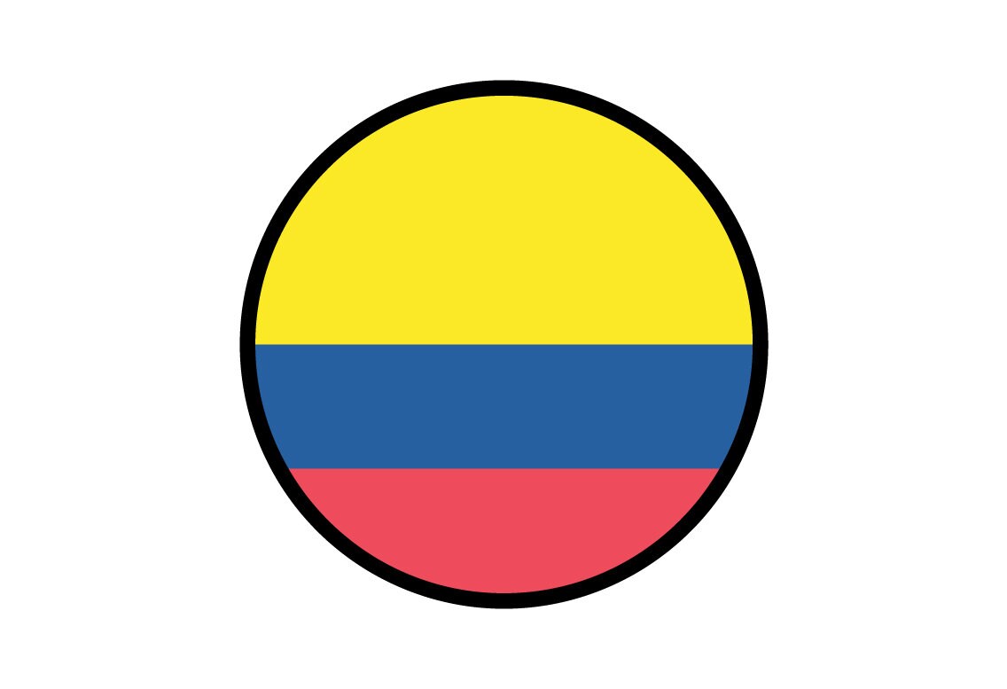 Colombia Flag Circle Sticker Decal