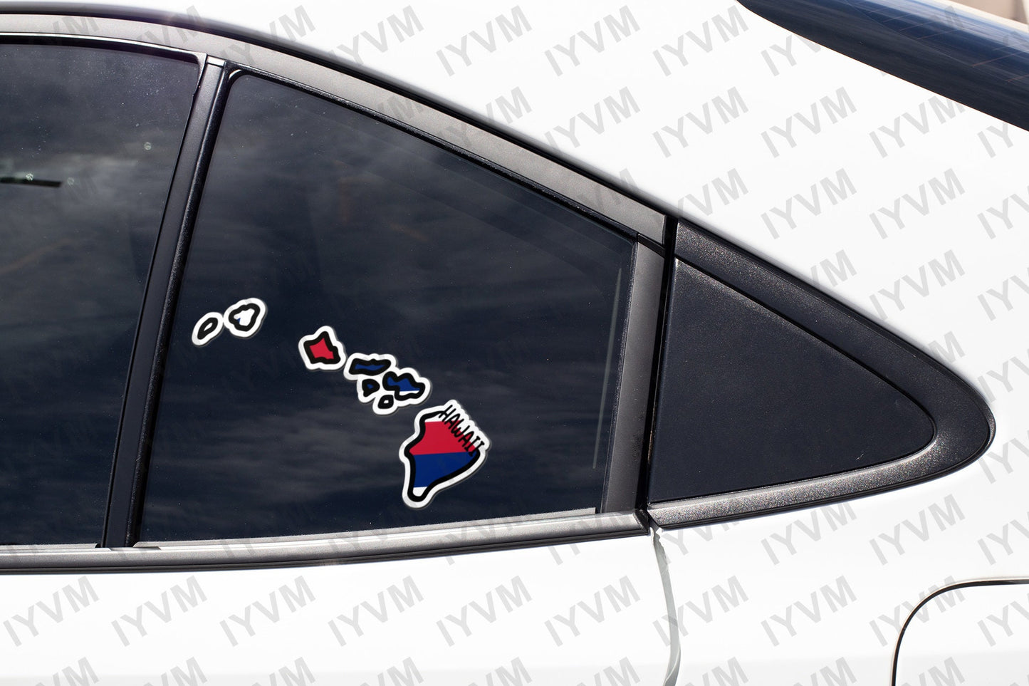 State of Hawaii Map Flag Sticker Decal  USA Hawaii State  Honolulu  The Aloha State  Paradise of the Pacific  Pineapple State / Rainbow