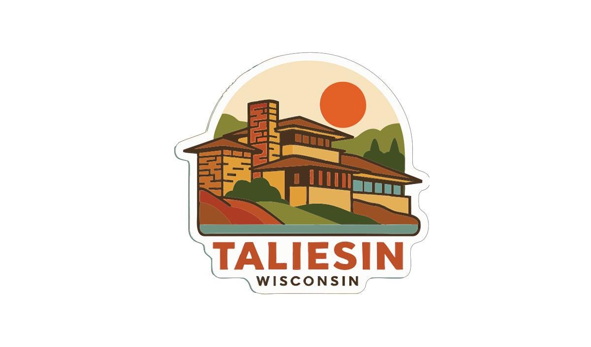 Taliesin Wisconsin Iron On Heat Transfer Vinyl HTV Die-Cut Symbolic Landmark