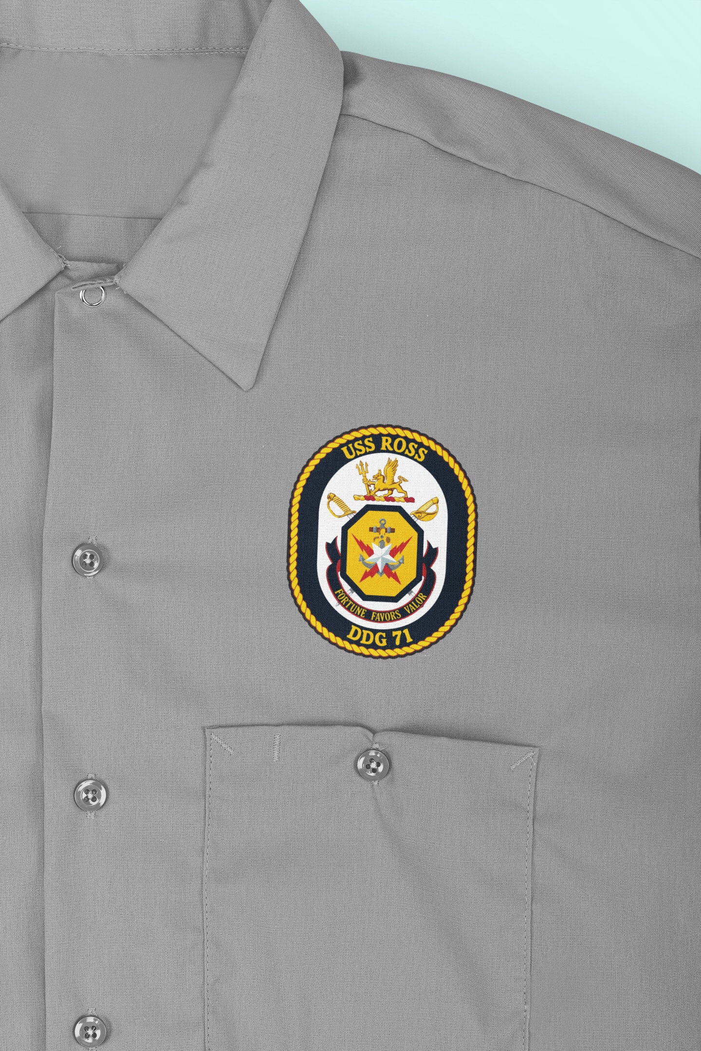USS Ross DDG-71 Badge Iron On Heat Transfer Vinyl HTV Arleigh Burke Class Destroyer